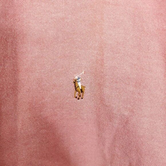 Ralph Ralph Lauren Shirt Mens 8 RRL Rugby Pony Salmon Button Down Collar Cotton - Picture 3 of 7